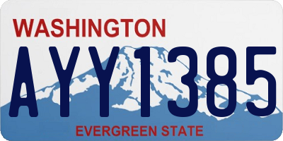 WA license plate AYY1385