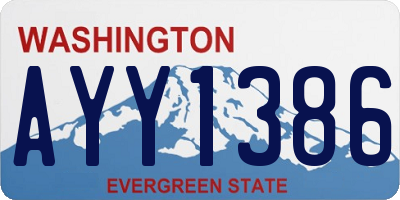 WA license plate AYY1386