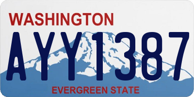 WA license plate AYY1387