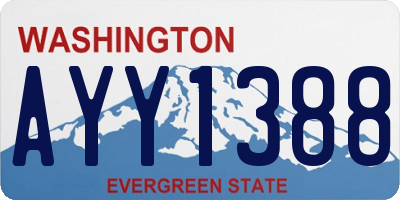 WA license plate AYY1388