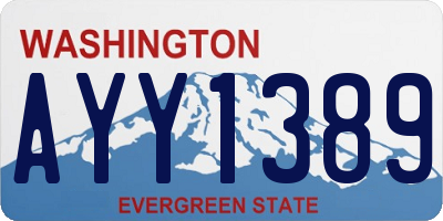 WA license plate AYY1389