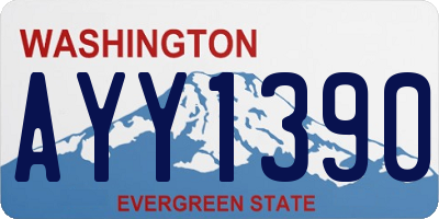 WA license plate AYY1390