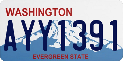 WA license plate AYY1391