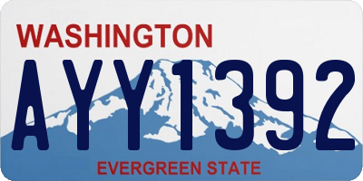 WA license plate AYY1392