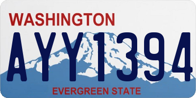 WA license plate AYY1394