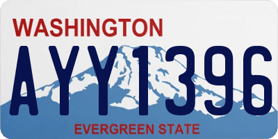 WA license plate AYY1396