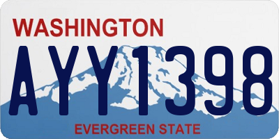 WA license plate AYY1398