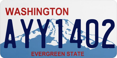 WA license plate AYY1402