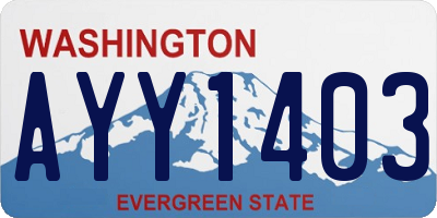 WA license plate AYY1403