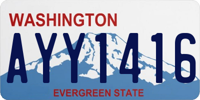 WA license plate AYY1416