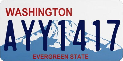 WA license plate AYY1417