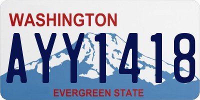 WA license plate AYY1418