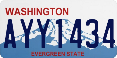 WA license plate AYY1434