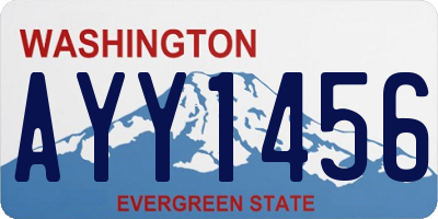 WA license plate AYY1456