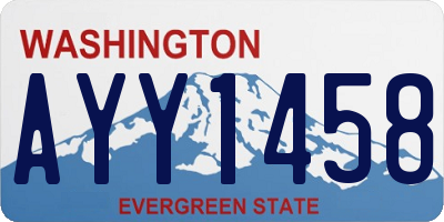 WA license plate AYY1458