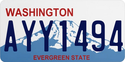 WA license plate AYY1494