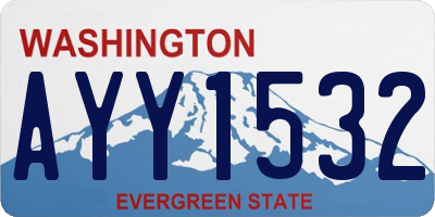 WA license plate AYY1532