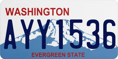 WA license plate AYY1536