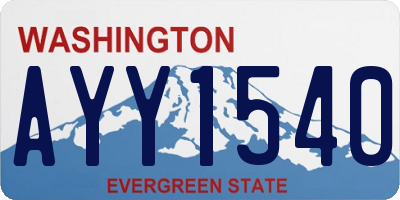 WA license plate AYY1540