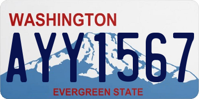 WA license plate AYY1567