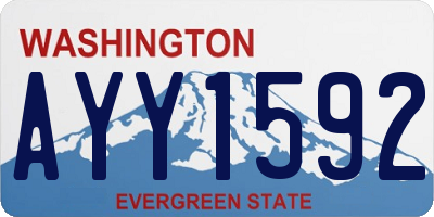 WA license plate AYY1592