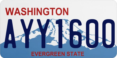 WA license plate AYY1600