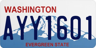 WA license plate AYY1601