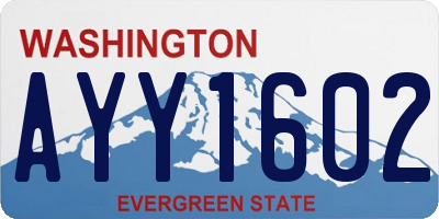 WA license plate AYY1602