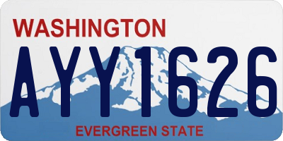 WA license plate AYY1626