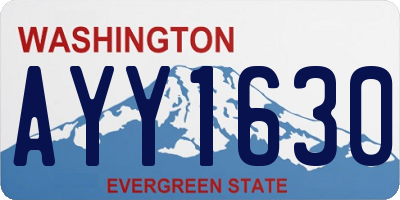 WA license plate AYY1630