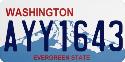 WA license plate AYY1643