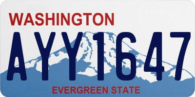 WA license plate AYY1647