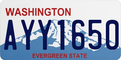 WA license plate AYY1650