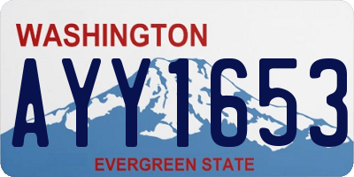 WA license plate AYY1653