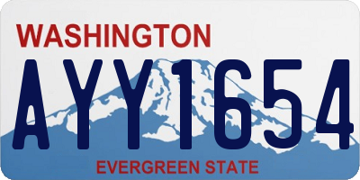 WA license plate AYY1654