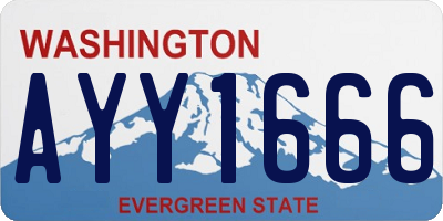 WA license plate AYY1666