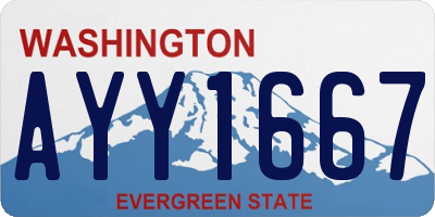 WA license plate AYY1667