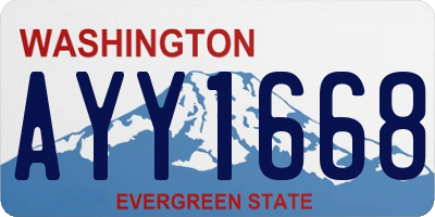 WA license plate AYY1668