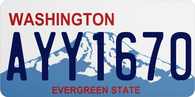 WA license plate AYY1670