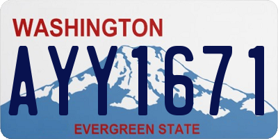 WA license plate AYY1671