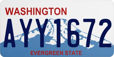 WA license plate AYY1672