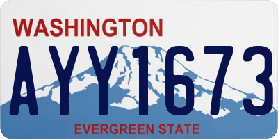 WA license plate AYY1673