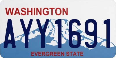 WA license plate AYY1691