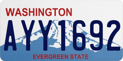 WA license plate AYY1692