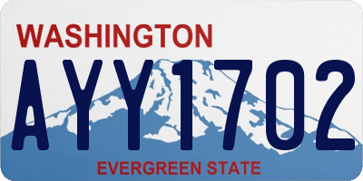 WA license plate AYY1702