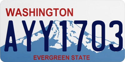 WA license plate AYY1703