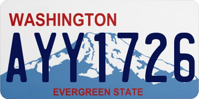 WA license plate AYY1726