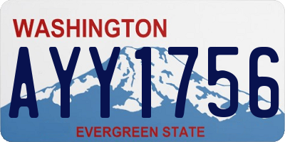 WA license plate AYY1756