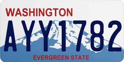 WA license plate AYY1782