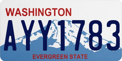 WA license plate AYY1783